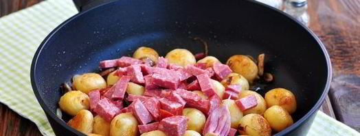 жареная картошка с колбасой. Шаг 7