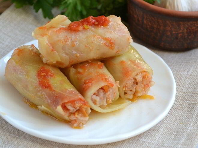 Рецепт голубцов, фаршированных мясом и рисом