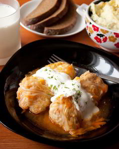 Голубцы из курицы и пекинской капусты