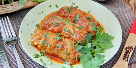 Голубцы из молодой капусты с фаршем и чечевицей