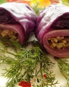 Постные голубцы из краснокочанной капусты