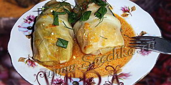 Постные голубцы с грибами