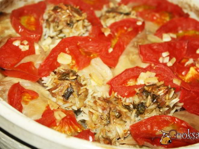 Рецепт запеченных с помидорами и топленым сливочным маслом голубцы