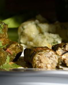 Зеленые голубцы с листьями мангольда, шпината и вкусом лета