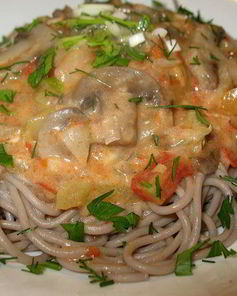 Гречневая лапша с грибами