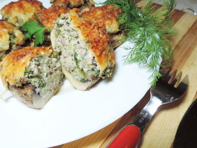 Рецепт фаршированных шампиньонов шик