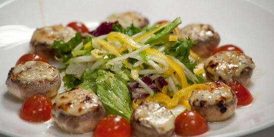 Фаршированные шляпки шампиньонов