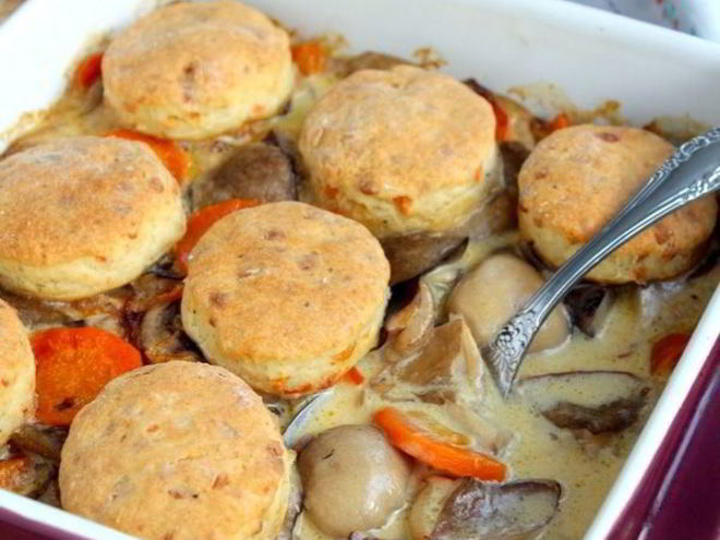 Рецепт грибов с сырными сконами