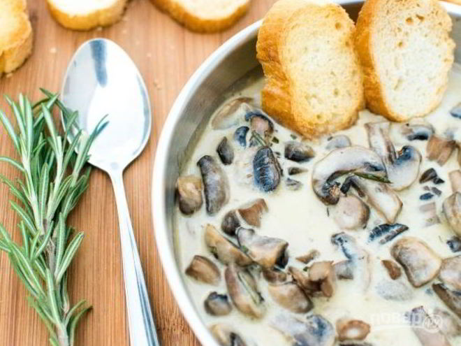 Рецепт грибов со сливками