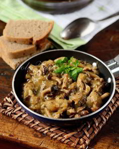 Грибы в постном соусе без масла