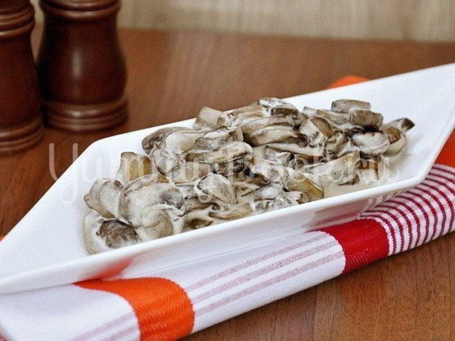 Рецепт грибов в сметане