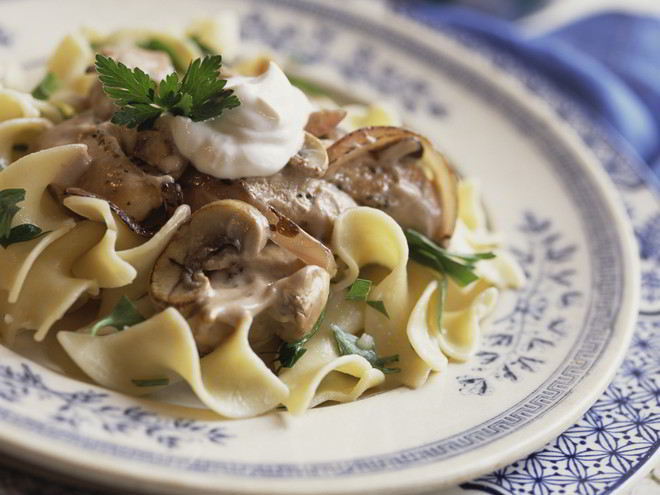 Рецепт грибов в сметанном соусе