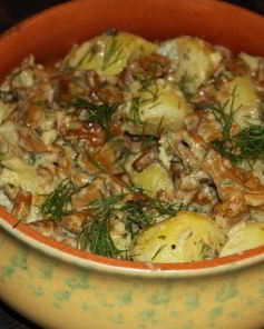 Лисички жареные со сметаной