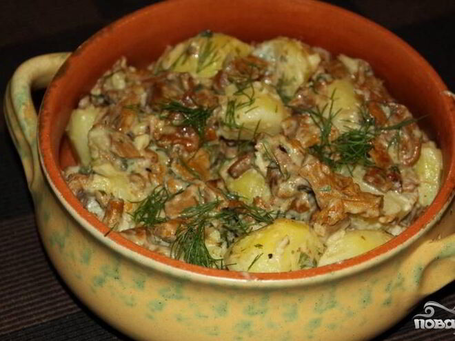 Рецепт лисичек жареных со сметаной