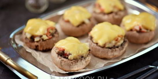 Шампиньоны, фаршированные Снежным крабом