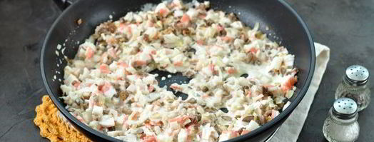 шампиньоны, фаршированные снежным крабом. Шаг 7