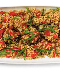 Шампиньоны с камутом, помидорами и эстрагоном