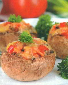 Шампиньоны с помидорами и сыром