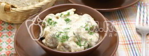 шампиньоны со сметаной. Шаг 5