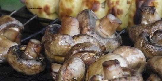 Шампиньоны, запеченные на мангале