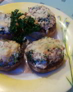 Шампиньоны запеченные со сливочным сыром