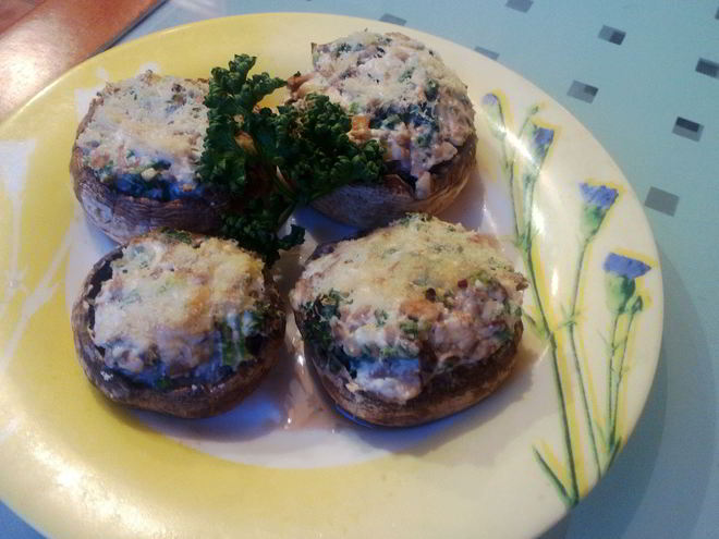 Рецепт шампиньонов запеченных со сливочным сыром