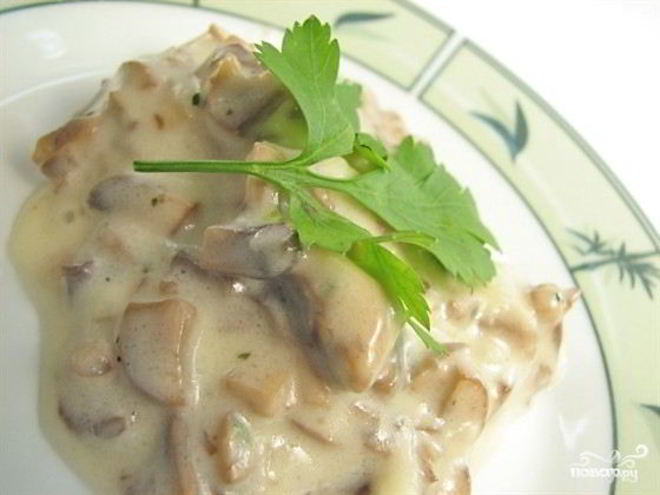 Рецепт тушеных шампиньонов