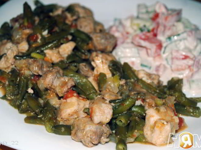 Рецепт гуляша со стручковой фасолью по-гречески