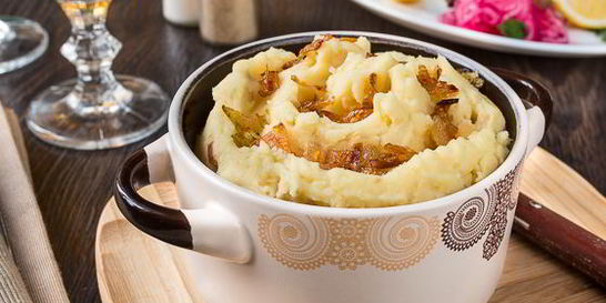 Картофельное пюре с сыром и луком