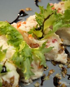 Картофельное пюре со сладким перцем и помидорами