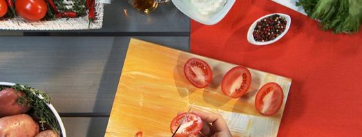 картофельное пюре со сладким перцем и помидорами. Шаг 2