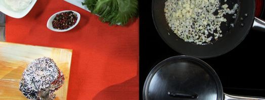 картофельное пюре со сладким перцем и помидорами. Шаг 4