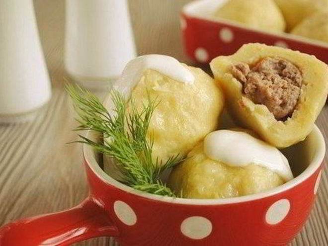 Рецепт картофельных клецек с фаршем из говядины