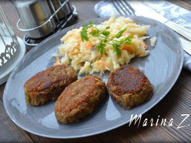 Рецепт чечевичных котлет с квашеной капустой