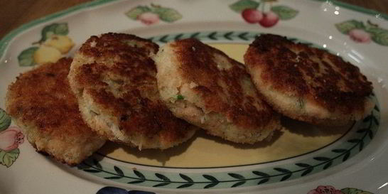 Картофельные котлетки с семгой