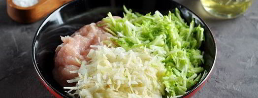 котлеты из кабачков с картофелем и курицей. Шаг 3