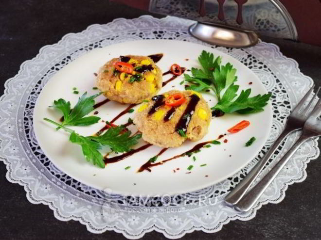 Рецепт котлет из консервированного тунца и кукурузы
