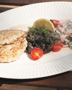 Котлеты из сига с печеным картофелем