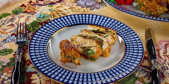 Куриные котлеты тапака с зеленью