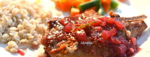 свиные котлеты с клюквенным соусом. Шаг 4