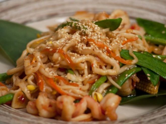 Рецепт лапши пат тай с тигровыми креветками