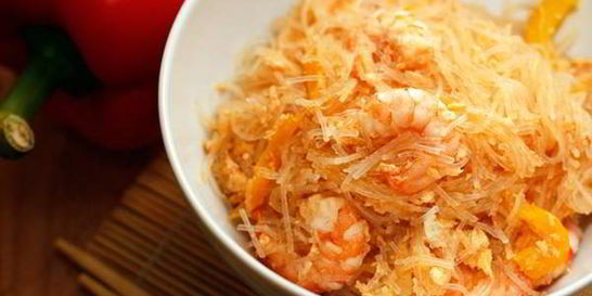 Лапша с креветками