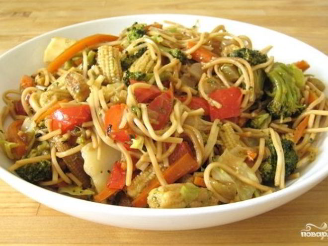 Рецепт лапши с овощами по-китайски