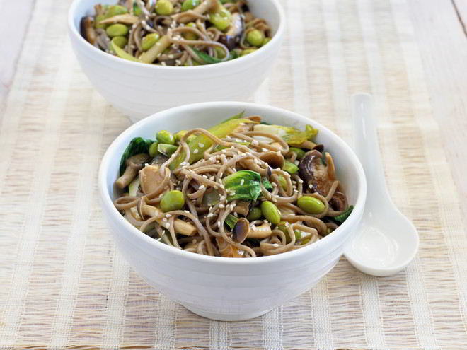 Рецепт лапши собу с овощами и курицей