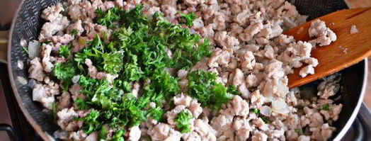 лазанья из индейки со шпинатом и соусом из тыквы. Шаг 2