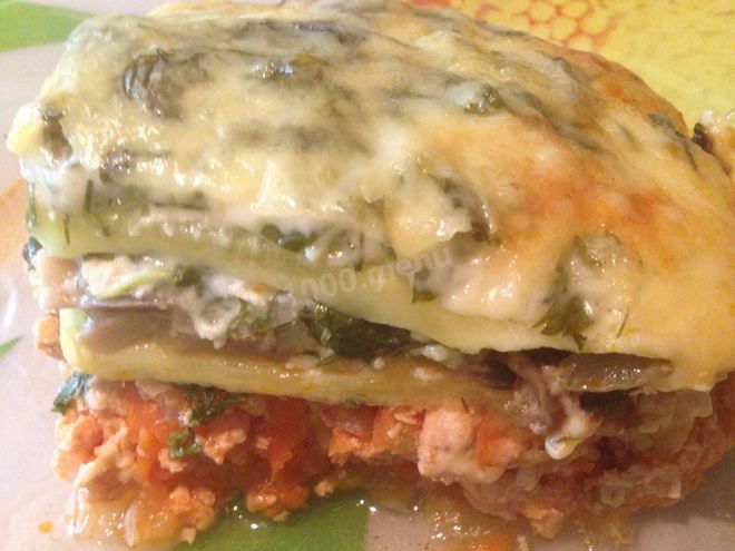 Рецепт лазаний из кабачков с грибами