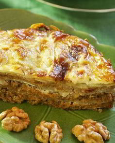 Лазанья из молодой капусты с орехами