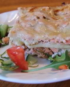 Лазанья с форелью