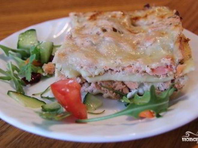 Рецепт лазаний с форелью