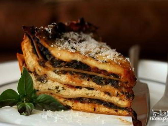 Рецепт лазаний с грибами и шпинатом